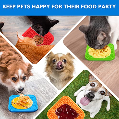 4-Pack Dog Lick Mats for Grooming and Feeding, Food-Grade & Non-Toxic