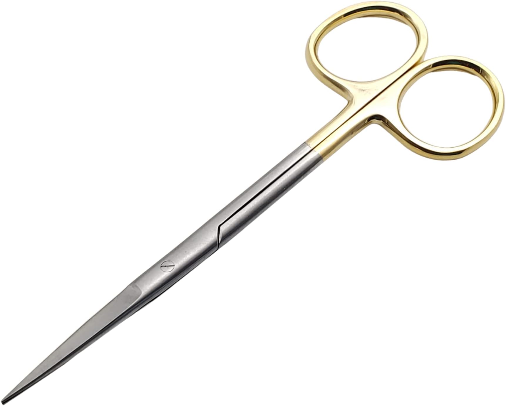 ARTMAN INSTRUMENTS Scissors 5" Straight | Tungsten Carbide Inserts Extra Sharp | Gold-Plated Handle | Dental, Surgical, Medical, Suture, Stitch, Dissection, Laboratory, Art, and Craft