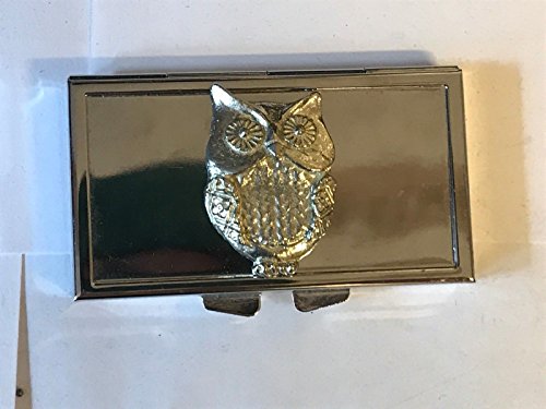 Boîte à pilules de style Hibou Tg124 en étain d'Angleterre pour voyage et sac à main
