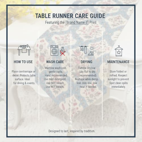 Image of COZY FURNISH Reversible Floral Dining Table Runner - Microfiber Cotton Decorative Runner with Tassels for 6 Seater Table & Bed (13x72 Inches)