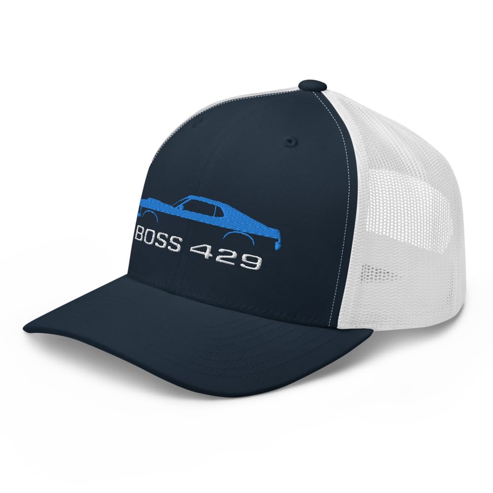 1969 Boss 429 Stang Blue Muscle Właściciele Samochodów Kierowcy Niestandardowa Haftowana Czapka Trucker Czapka Snapback
