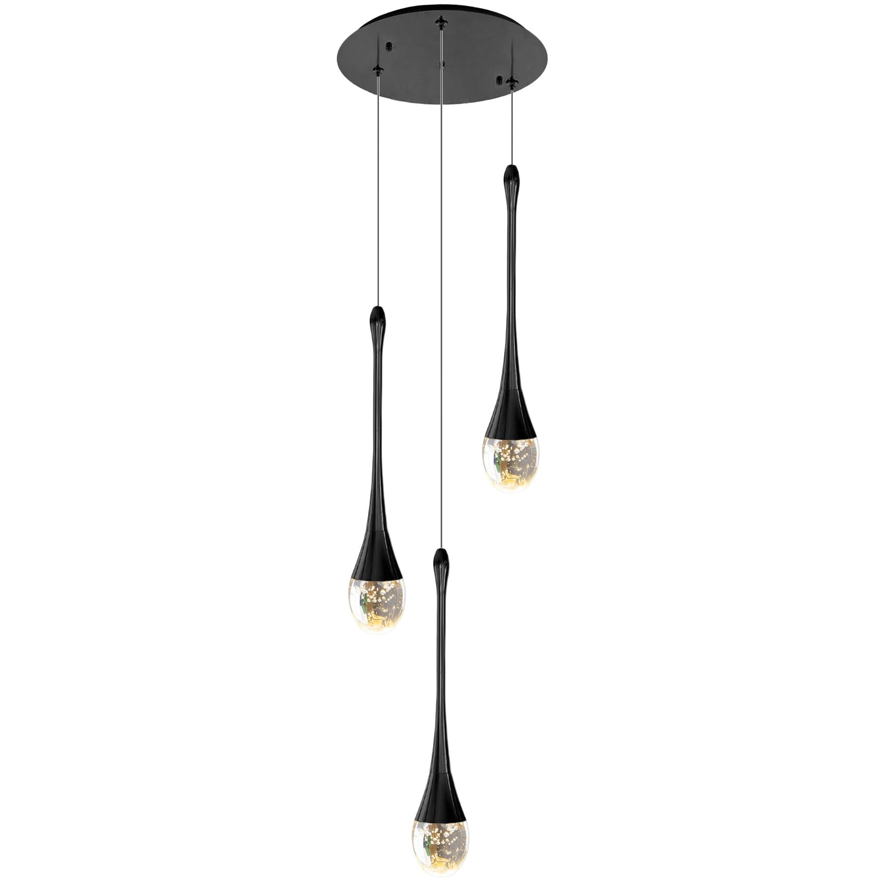 LYMSXAZOU LED Crystal Chandelier - Dimmable, Remote Control, Color Adjustable Pendant Light for Living Room, Foyer, Entryway, Staircase, Elegant Lighting Fixture