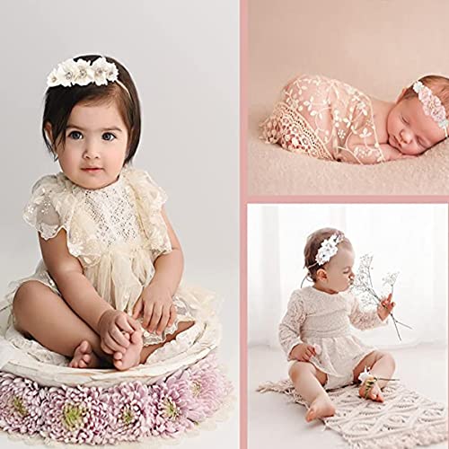 Bfnaagirl Baby Girl Floral Headband Nylon Flower Crown Elastic Hairband 3Pcs Hair Accessories Gift For Girls (30#) #TOP6