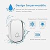 YYQ Campanello Senza Fili da Esterno Impermeabile IP44, Wireless Doorbell con Raggio d’Azione 300M, Indicatore LED, 1 Trasmettitore Pulsante e 1 Ricevitore, 5 Volume Regolabile, 36 Suonerie (Bianco) #4