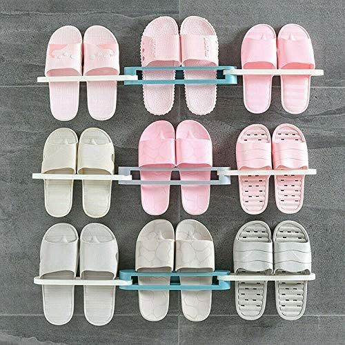 Quebers 1 Pc 3 in 1 Folding Holder Shoes Hanger Wall Mounted Shoe and Bathroom Towel Space-Saving Shoes Storage Organizer pack of 1 4
