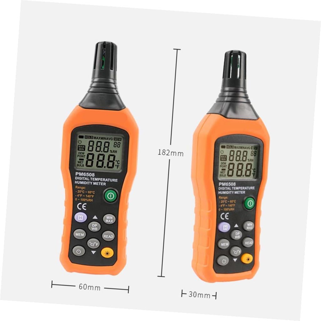 Hygromètre Portable Pm6508 1 Set Abs Tpe sans Batterie