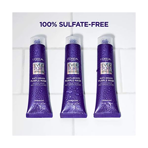 LOreal-Paris-EverPure-Ultra-Pigmented-Anti-Brass-Purple-Rinse-Out-Mask-for-Bleached-Blonde-or-Highlighted-Hair-3-Ounce L'Oreal Paris EverPure Ultra Pigmented Anti Brass Purple Rinse-Out Mask for Bleached, Blonde or Highlighted Hair, 3 Ounce