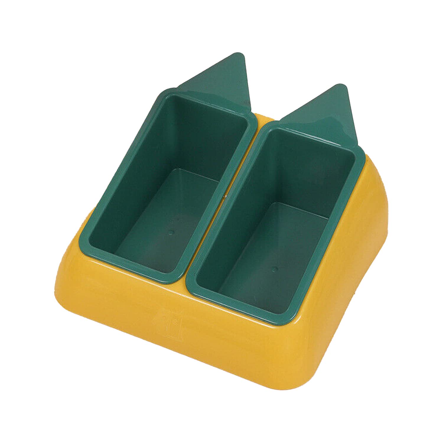 Emily Pets Feeder Cat Feeder Bowls with Stand Double Pet Cat Food Water Feeder Dish Plastic for Small Dogs Puppy Kitten Cat(Green-Yellow) (B09LHSM1DW) Amazon Price History, Amazon Price Tracker
