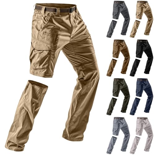 Voylansi Pantalones cargo para hombre, ligeros, pantalones de combate para hombre, pantalones tácticos desmontables, pantalones de trabajo elásticos con múltiples bolsillos, pantalones cargo