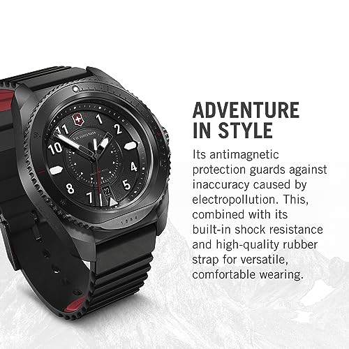 Victorinox Rubber Journey 1884, Swiss Made Men's Analog Watch, Black Dial, 43 Mm, Water Resistant Up To 200 M, Quartz Movement, Stainless Steel Case, Wrist Watch For Men |... - Image 3