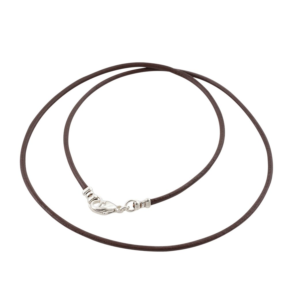 DragonWeaveDragonWeave Sterling Silver 1.8mm Fine Brown Leather Cord Necklace