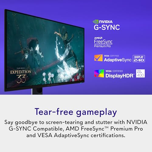 Image of Alienware 27 4K QD-OLED Gaming Monitor AW2725Q - 26.7 inch 4K UHD QD-OLED 240Hz 0.03ms, NVIDIA G-SYNC Compatible, AMD FreeSync Premium Pro, VESA AdaptiveSync, Dolby Vision, VESA DisplayHDR True Black 400