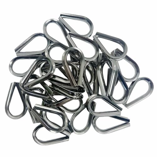 10 Pc 1/4'' Stainless Steel 316 Marine Wire Rope Chain Thimble Rig Anchor Boat