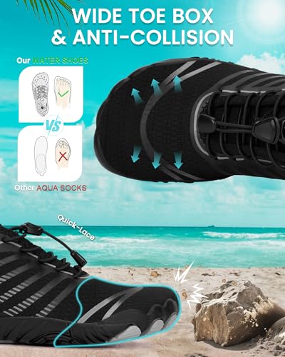 Image of Water Shoes for Women Men Quick-Dry Barefoot Shoes Breathable Aqua Socks for Swim Beach River Pool Lake Hiking Surfing Kayaking