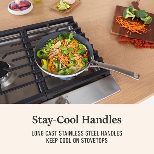 Image of Calphalon Ceramic Nonstick 8 Piece Cookware Set, Easy Cleanup Pots and Pans for Everyday Cooking, PFAS-Free Kitchen Set, Dishwasher Safe, Oven Safe, Flour