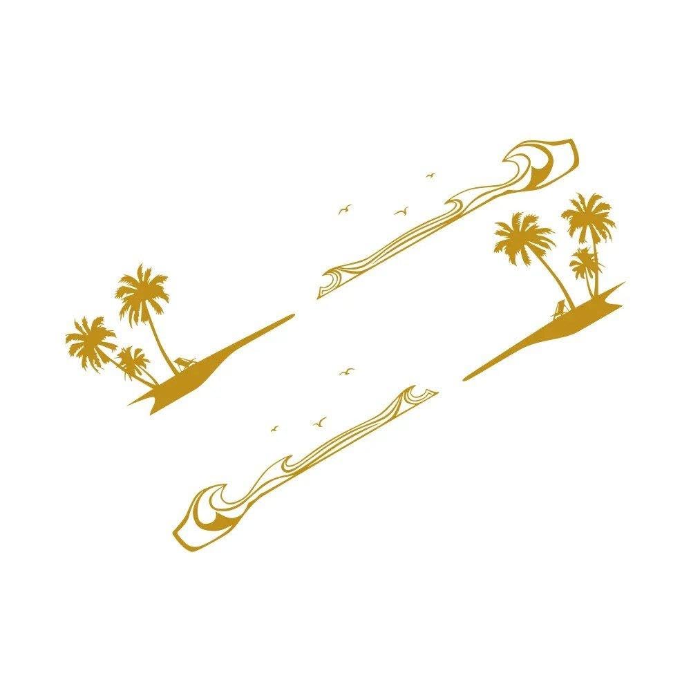 Car Stickers Palm Tree Beach Decor Decal(Matt Gold)