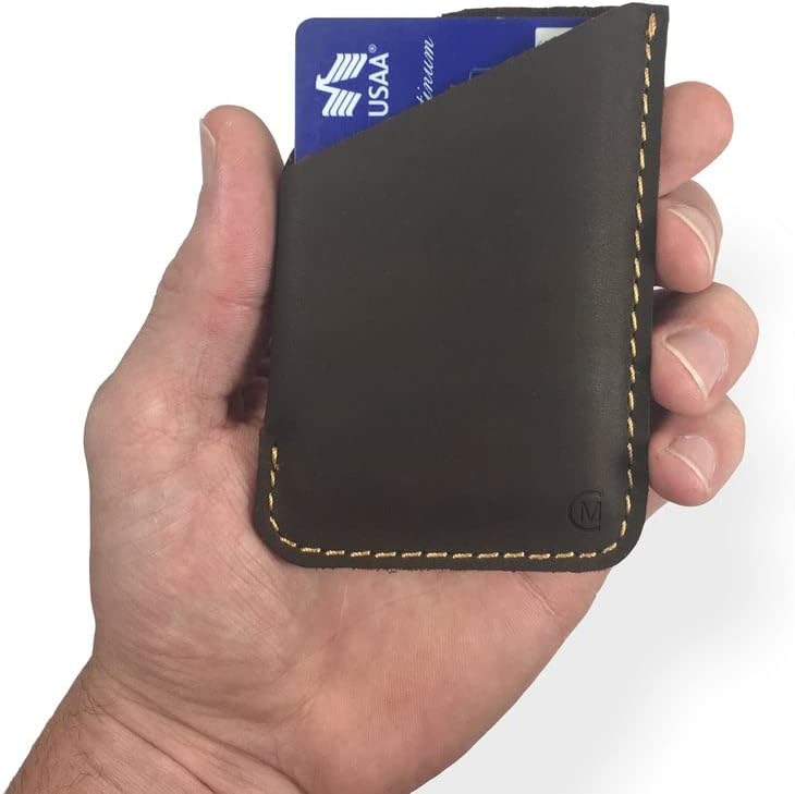 Modern Carry Leather Minimal Card Holder, Minimalist Wallet for Men & Women, Thin Credit Card Holder, Small Business Card Holder, Card Holder Wallet, Front Pocket Card Wallet - Magnum (Brown) - Image 2