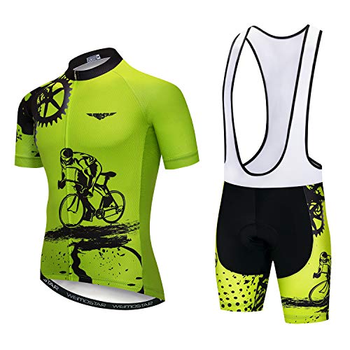 Men's Cycling Jersey and Shorts Set Short Sleeved Bike Jersey and Shorts Mountain Clothing Summer Wear Quick-Dry