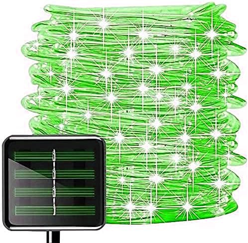 TTY Solar Rope Lights Outdoor,5M 50LED Solar Fairy Lights,Solar Tube Copper Wire Twinkling Fairy String Lights with 8 Modes for Garden Patio Yard Wedding Party Christmas Decorations (Green)
