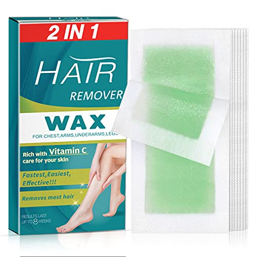 KASSIA Body Wax Strips, Wax Strips for Arms, Legs, Face, Underarm Hair, Eyebrow, Bikini, Brazilian, Waxing Kit Contains 32 Strips and 4 Special Wax Wipes