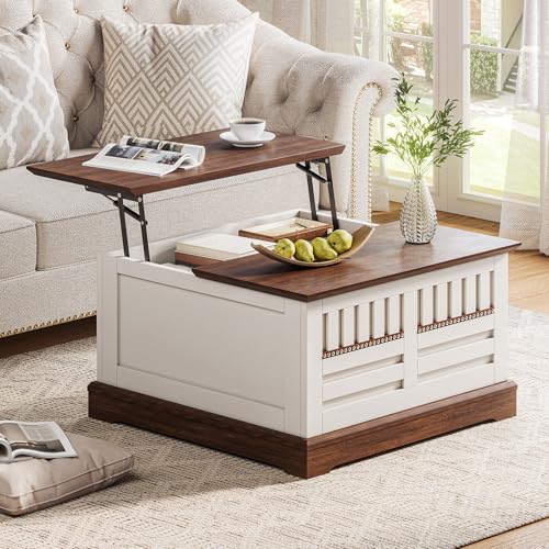 Farmhouse Lift Top Coffee Table with Large Hidden Storage Compartment,