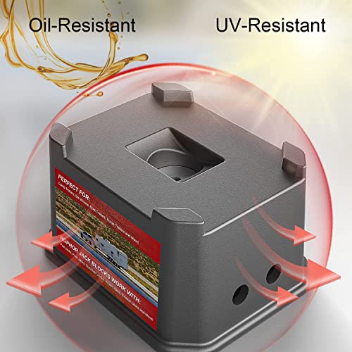 Rophor Trailer Jack Block, New Version Rv Camper Blocks For Travel Trailer 5Th Wheels And More, Up To 15,000 Lbs, Use For Any Tongue Jack, Post, Foot, 5Th Hydraulic Jack Or Scissor Stabilizer #TOP6