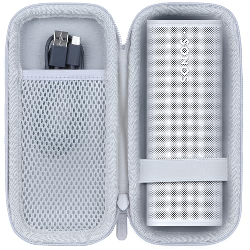 Image of Lebakort Hard Case Compatible with Sonos Roam 2 Portable Waterproof Speaker | Lightweight & Carry, Dustproof Storage, Travel Friendly, Portable for Daily Use, Off White Case