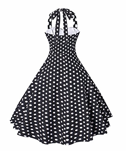 Women's Rockabilly Dress 50s Style Halter Cocktail Swing Dress2