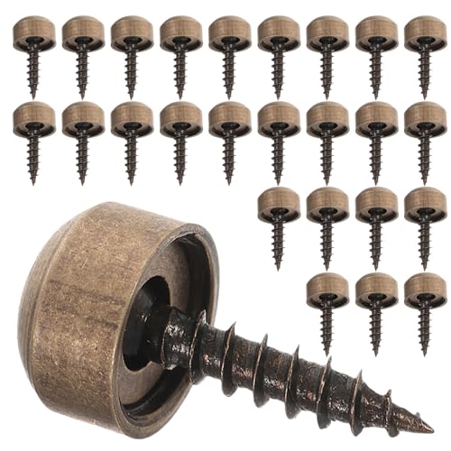 ABOOFAN 32piezas Tornillos Autoperforantes con Tapas Decorativas de Caps para Fijación de Muebles y Espejos Herrajes Decorativos para Puertas de Armario y Montaje Pared
