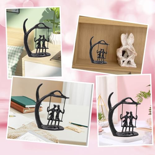 Couple Metal Sculptures Home Decor for Him or Her, Gifts for Anniversary, Romantic Office Knick Knacks as Marriage Wedding Gift, Birthday Gift for Girlfriend, Boyfriend, Wife or Husbend - Image 6