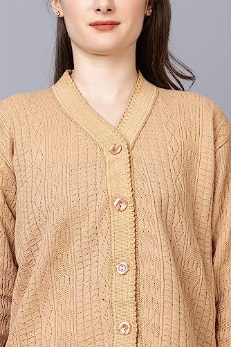 Image of Wear lusso Women Sweater for Winter Woolen Acrylic Full Sleeves V Neck Stylish Design Cardigan Girls /Ladies