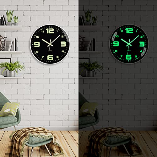 12 Glow-in-the-Dark Silent Wall Clock