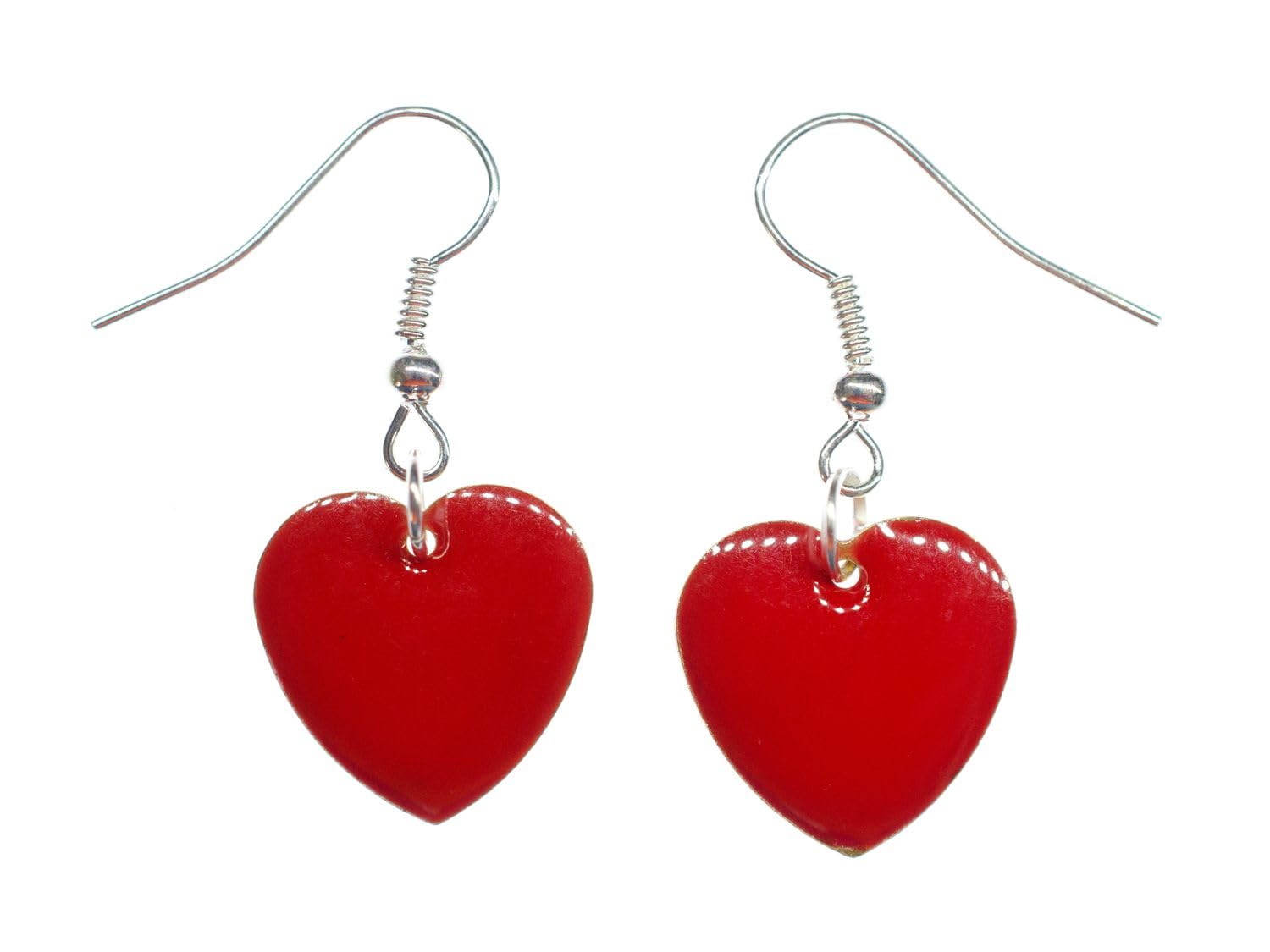 Orecchini A Cuore Boho Love - Smaltati Rossi In Lega, Borchie Minimaliste Per Donne E Ragazze, Regalo Romantico - 3