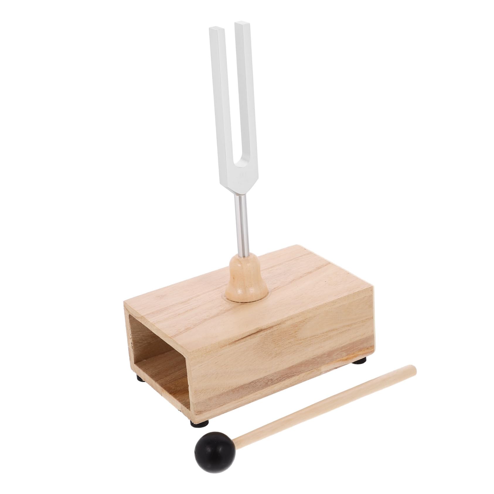 Mikinona 528hz Tuning Forks Set Healing Kit Wooden Resonator with Hammer for Meditation