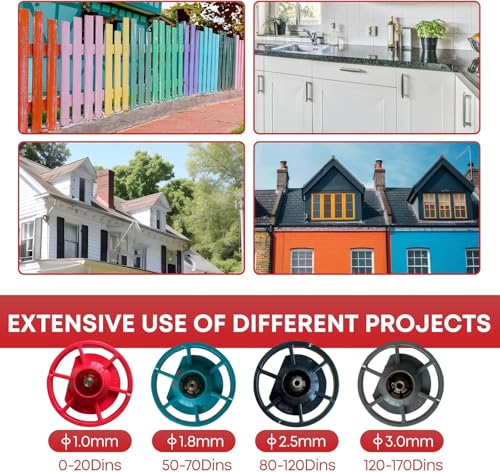 Paint Sprayer 1000W High Power Electric Spray Paint Gun with Adjustable Spray Width Knob 4 Nozzles and 3 Patterns Easy to Clean for Furniture Home Interior House Painting Red - Thumbnail 2