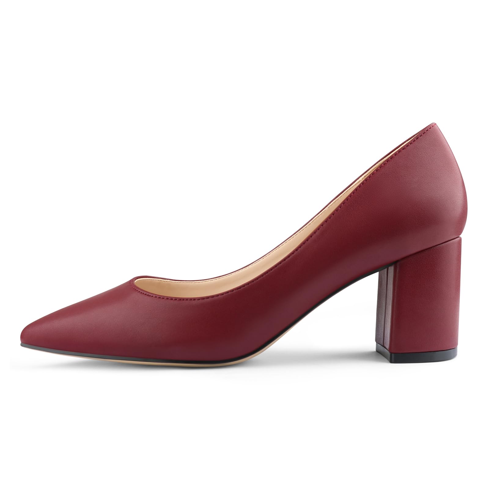 JOY IN LOVE Women's Pointed Toe Chunky Block Heel Pumps | 2.5" Block Heels, Comfortable Dress Shoes, Ideal for Office Work, Formal Events, Party and Wedding
