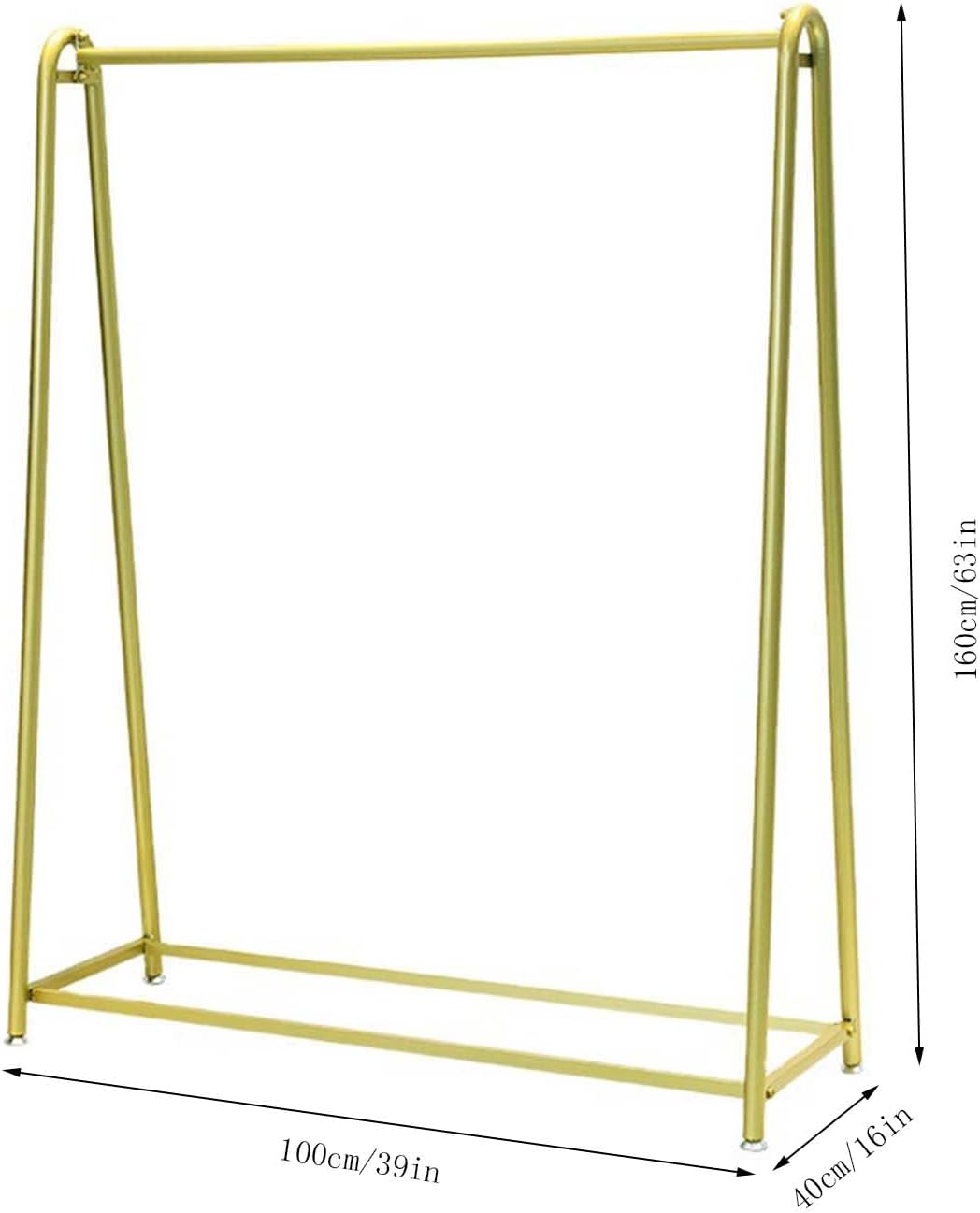 Perchero Independiente Armario Perchero Perchero Portátil Percheros De Metal Para Colgar Ropa Dorado (Oro 100 Cm)