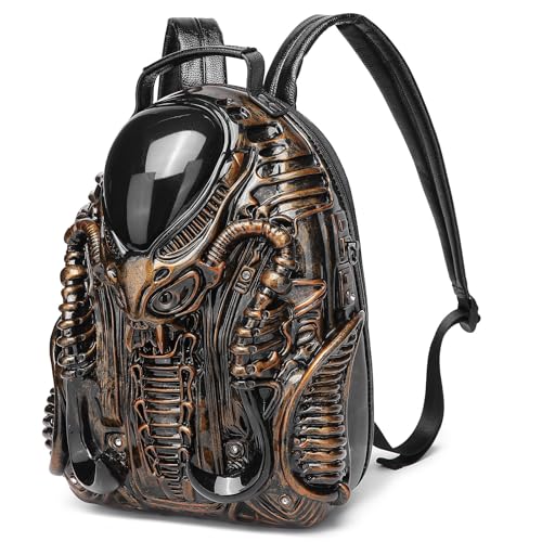ZGRJSZDD Xenomorph Alien Backpack Shoulder Bag for Men Women Gold