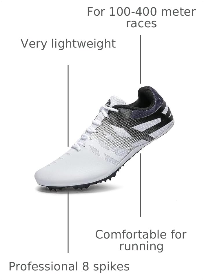 Image of New Track and Field Shoes for Men Women Kids Boys Girls 8 Spikes 100-400 Meter Running Racing Shoes Professional Sprint Sport Sneakers