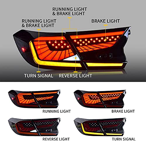 Vland Full Led Starry Tail Lights Assembly Compatible For [ Honda Accord 10Th Gen 2018-2022 ] Rear Lamps With Dynamic Animation Breathing Brake Lights, Sequential Turn Signal, Smoked, Pair 4Pcs #TOP1