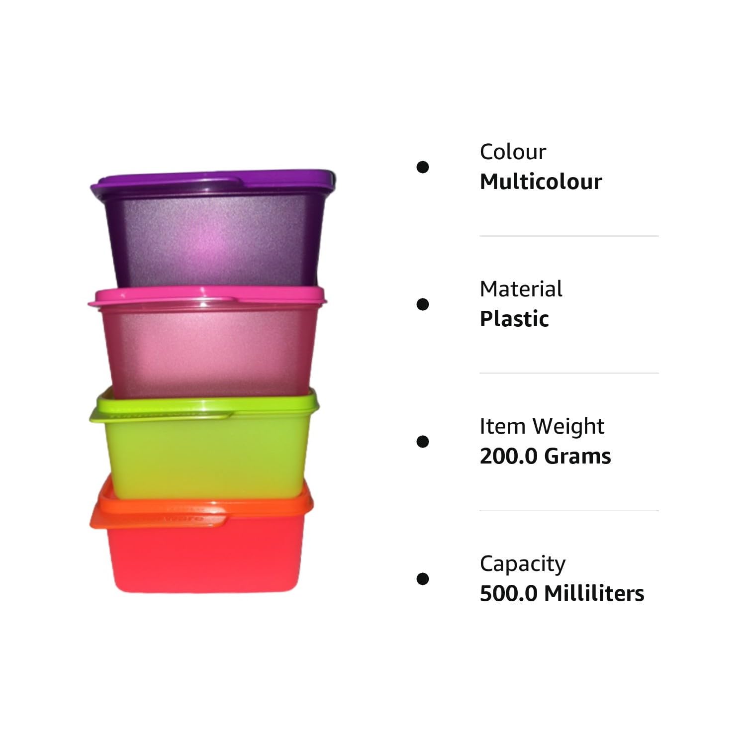 Tupperware Keep Tab Set, 500Ml, Set Of 4Pcs(Plastic), Blue — Amazon image 5