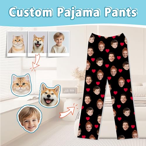 Custom Pajamas Pants With Photo For Men Women Personalized Funny Face Pjs Bottoms For Him Her Birthday Christmas Gift2