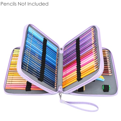 Image of YOUNGCOL 120 Slots Colored Pencil Case Color Pencil Organizer Storage Large Capacity Pencil Holder(Purple, 120 Slots)