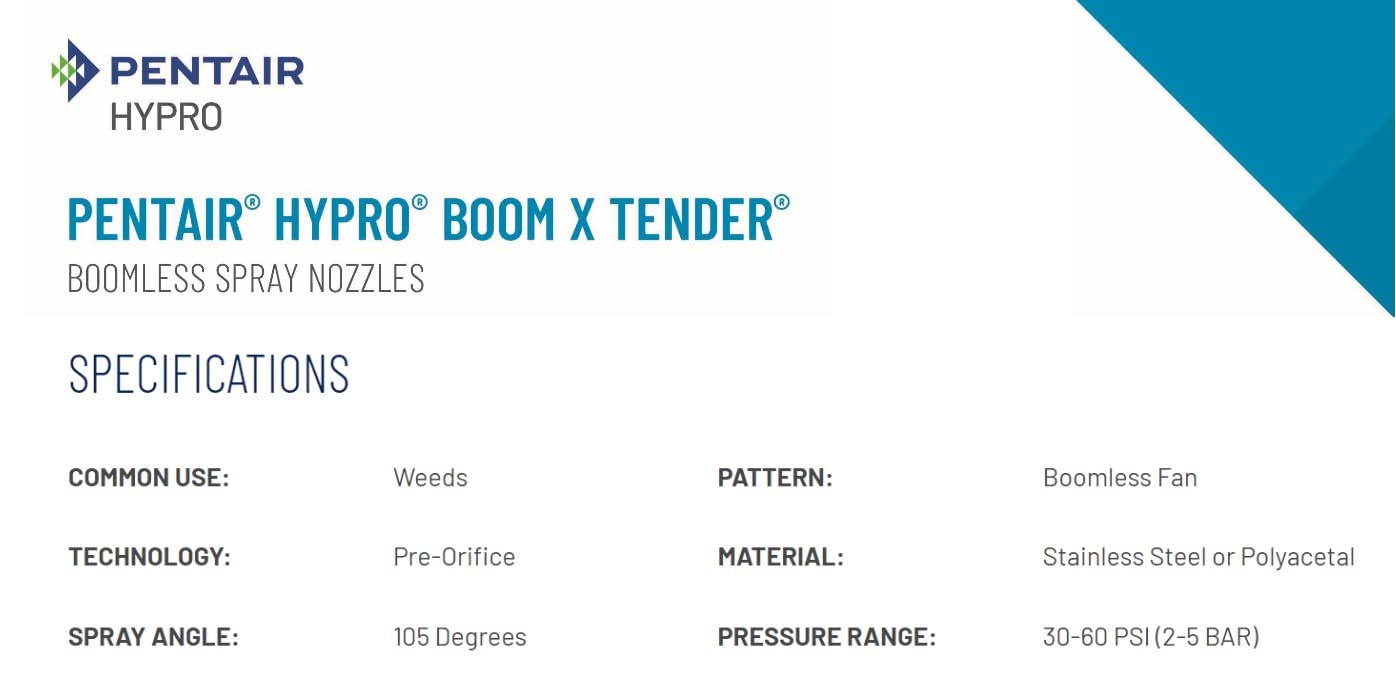 Hypro Boom X-Tender - Boquilla de pulverización para valla (XT010), color verde | Boquilla de pulverización verde, acero inoxidable, 15-20 pies
