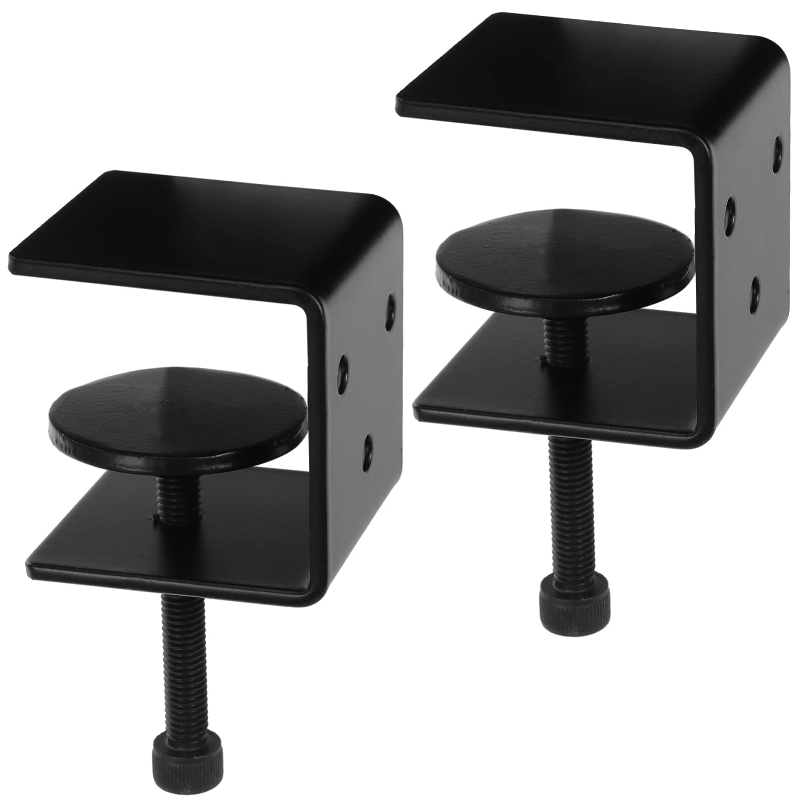Supports d'étagère murale robustes en métal noir Uonlytech pour un gain de place - Lot de 2