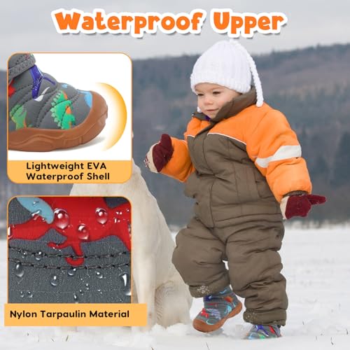 BARERUN Barefoot Baby Boys Girls Boots Warm Winter House Shoes for Toddler Girls Boys Waterproof Fleece Kids Snow Boots Faux Fur Infant Booties Walking Shoes for Indoor Outdoor4