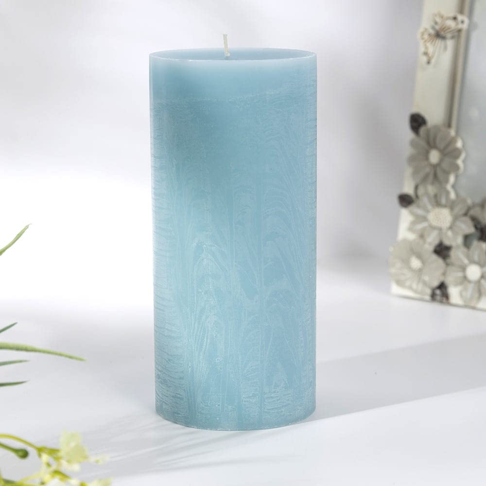 Homes r us Hue Midnight Summer Pillar Candle, Light Blue - 6.8X15 Cm-5110400602782