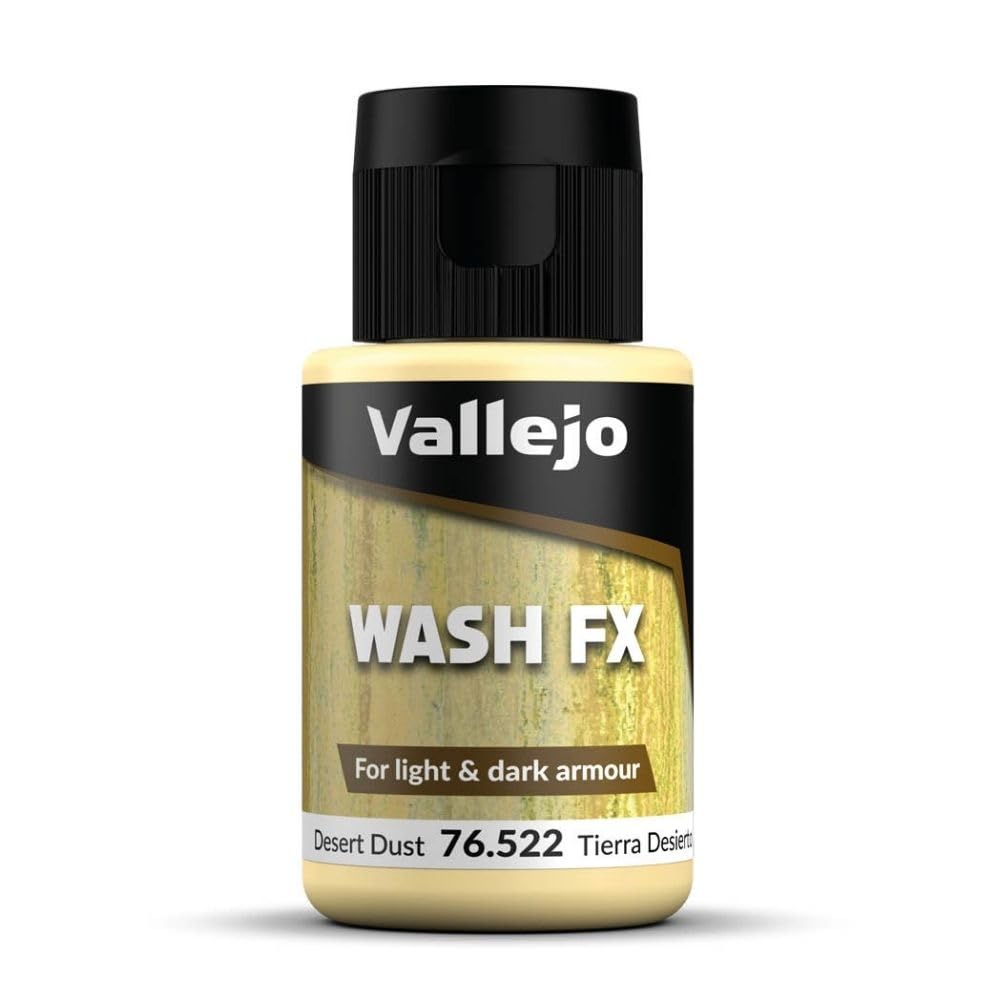 Vallejo - Wash FX | Desert Dust 35 ml. (1.18 fl.oz.) | Designed for Light & Dark Armour | Visual Realism for your Projects | Brush or Airbrush Use