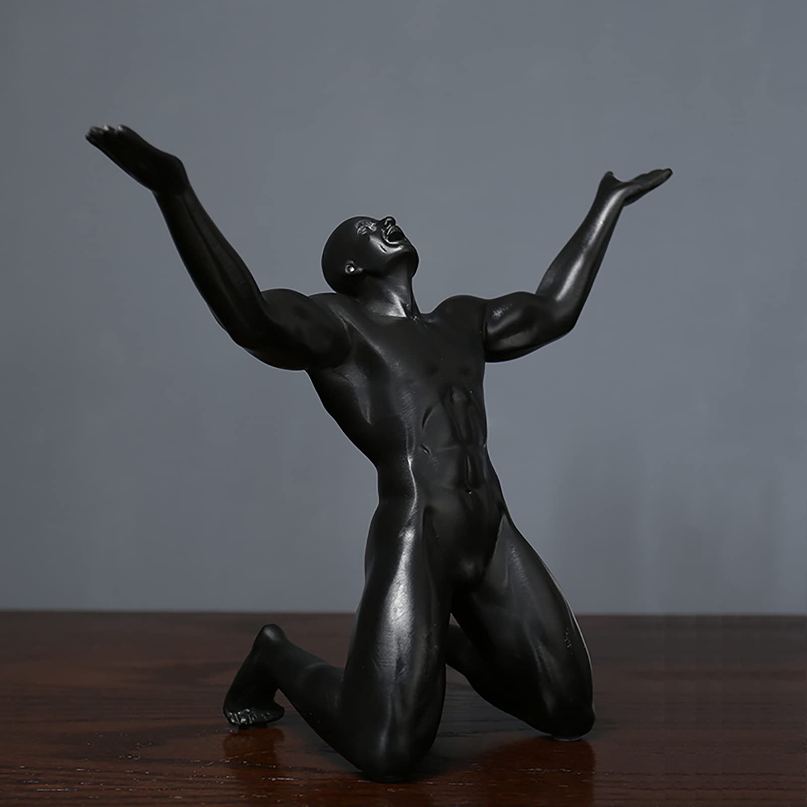 NgFTG Resin Abstract Sculptures,Art Ornaments Statues For Bookshelf Tv Stand,Creative Figurines Desk Decoration For Office Home Decor-Black