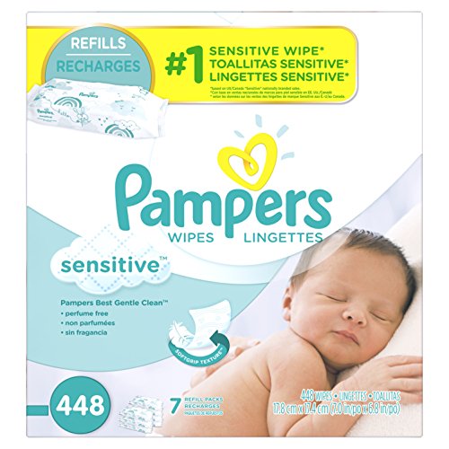 Image of Pampers Baby Wipes Sensitive 7X Refill, 64 Count (Pack of 7)